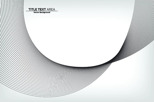 Abstract Modern Line, Wave Designed On White Background With Title Text Area, Black And White