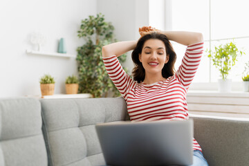 woman is using laptop