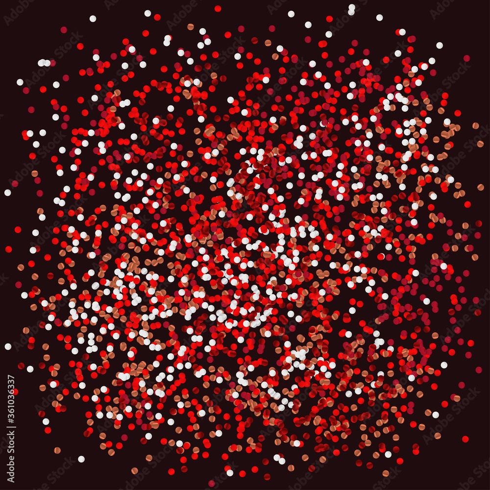 Poster abstract background of different foil red and white shining confetti