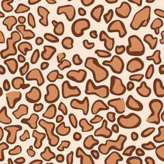 Seamless panter or leopard skin - brown and orange spots. Wild animal skin pattern