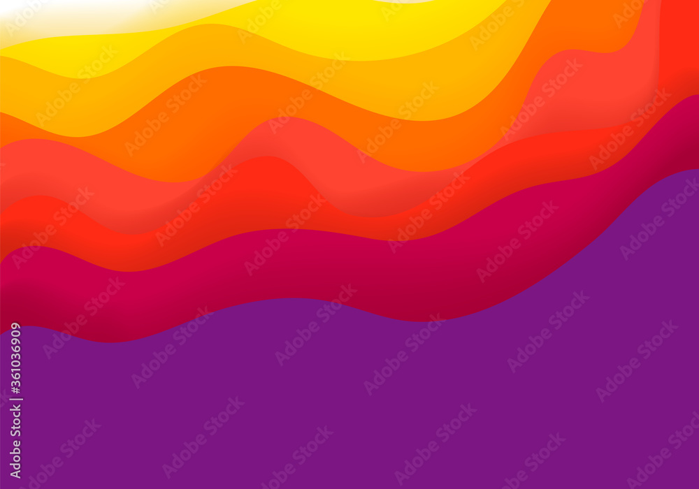 Aufkleber Abstract vector background with color waves