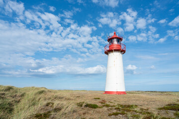 Fototapeta na wymiar Lighthouse List West on the island of Sylt, Schleswig-Holstein, Germany