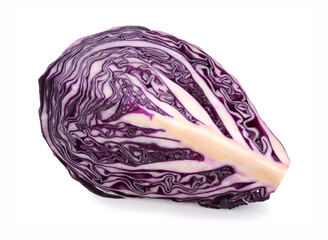 Obraz premium Half cut red cabbage over white background