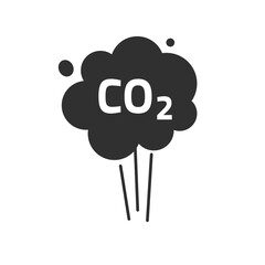 Carbon CO2 pollution emission fume air puff cloud vector icon, dioxide smoke exhaust bubble flat symbol illustration design isolated on white background