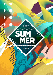 Summer Abstract Background with Mixed Textures