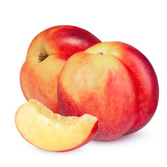Nectarine fruit isolated on white background cutout