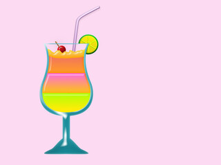 Becher mit bunten Cocktail.