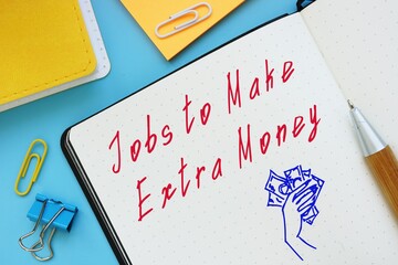 Career concept about Jobs to Make Extra Money with inscription on the piece of paper.