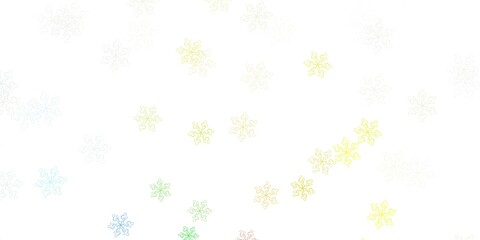 Fototapeta premium Light multicolor vector doodle template with flowers.