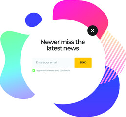 Subscribe Form for Web Site. Newsletter Subscription Form Vector isolated