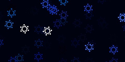 Light pink, blue vector background with covid-19 symbols.