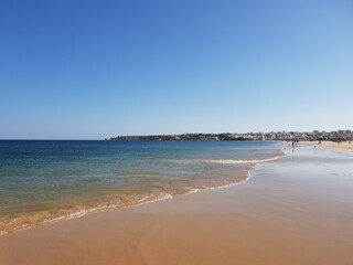 Fototapeta na wymiar Strand von Meia Praia nahe Lagos Algarve Portugal