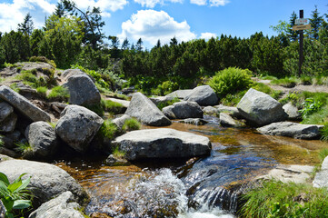 Obraz premium Pancavsky waterfall in Krkonose national park Czech Republic