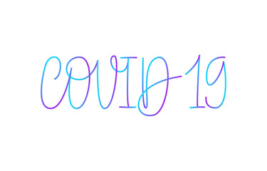 Covid-19. Handwritten modern calligraphy. Elegant and stylish. Inscription for postcards, posters, articles, comics, cartoons. Isolated vector illustration on white background.