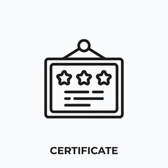 certificate icon vector. certificate sign symbol for your design