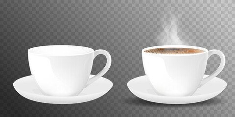 White realistic coffee cup