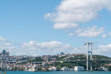 Panaromic view of istanbul with Bosporus Bridge in Turkey