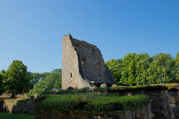 Fototapeta na wymiar Ruin of the bishops farm in Husaby, Sweden