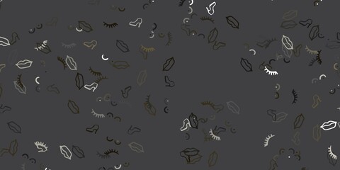 Light Gray vector template with businesswoman signs.