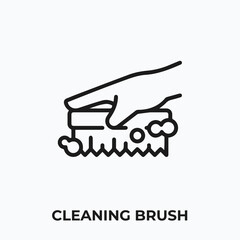 cleaning brush icon vector. cleaning brush sign symbol for your design