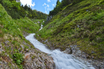 Beautiful waterfalls in Krkonose national park in Czech republic