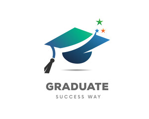 success Cap hat graduate star logo symbol design illustration