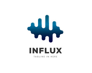 abstract Influx wave music pulse health logo design illustration