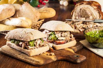 Italian porchetta sandwich