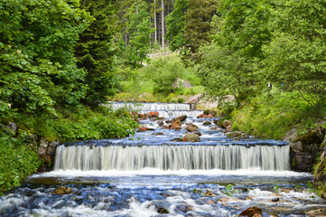 Beautiful waterfalls in Krkonose national park in Czech republic