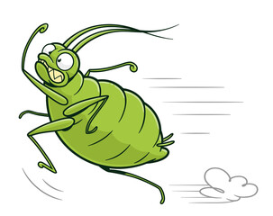Aphid running away
