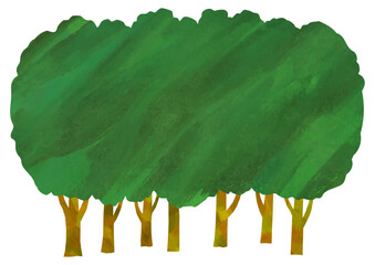 ベクター　並んだ木々のイラスト　夏イメージ