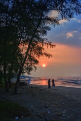 sunset on the beach