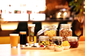 beer tasty yellow glass drink table food, background