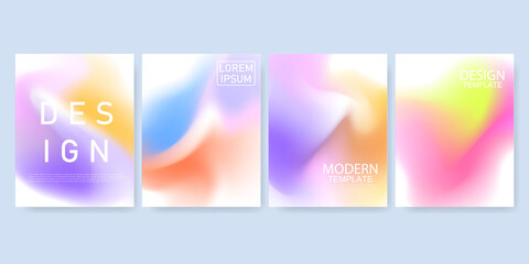 Fototapeta premium Abstract mockup Pastel colorful gradient background A4 concept for your graphic colorful design, Layout Design Template for Brochure