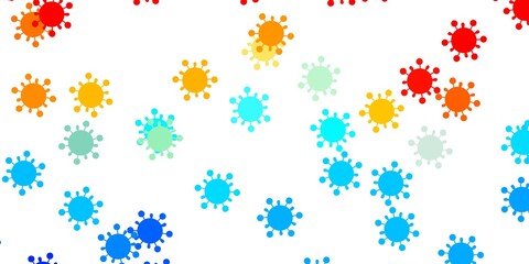 Light blue, red vector template with flu signs.