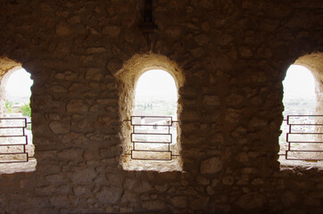 Some ancient windows of the Pandone Castle - Venafro - Molise - Italy.