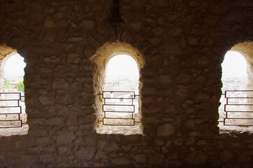 Fototapeta premium Some ancient windows of the Pandone Castle - Venafro - Molise - Italy.