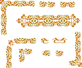 Vintage set. Floral elements for design invitations, frames, menus and labels. Graphic design of the site, cafes, boutiques, hotels, invitations for weddings, anniversaries, engagements, letters