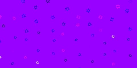 Light purple, pink vector backdrop with virus symbols.