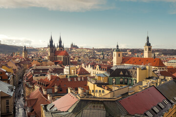 Naklejka na ściany i meble Prague old town bird-eye view