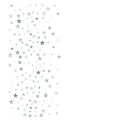 silver stars background, sparkling christmas lights confetti falling isolated on white. magic shining Flying stars glitter cosmic backdrop, sparkle vector border.