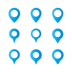 Location pin, Map pin vector icon, Blue mapping pin icon, Blue pins, Drop pin, GPS.