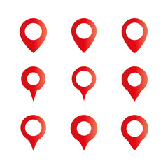 Location pin, Map pin vector icon, Red mapping pin icon, Red pins, Drop pin, GPS.