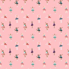 ballerinas pattern in pink