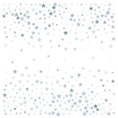 silver stars background, sparkling christmas lights confetti falling isolated on white. magic shining Flying stars glitter cosmic backdrop, sparkle vector border.