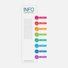 Vector infographic template with 8 steps or options. Data presentation, business concept design for web, brochure, diagram.