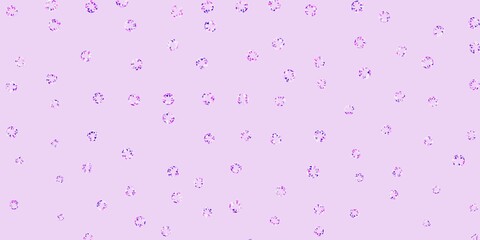 Light purple, pink vector background with spots.