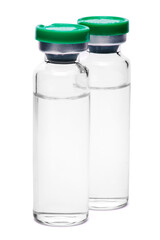 medical ampule with medicine or vaccine isolated on white background with clipping path