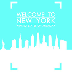 Welcome to New York Skyline City Flyer Design Vector art.