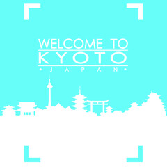 Welcome to Kyoto Skyline City Flyer Design Vector art.